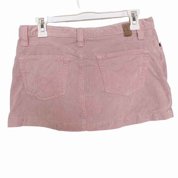 Ag Adriano Goldschmied The Rich Y2K Pink Corduroy Micro Mini Skirt Size 28 - Picture 2 of 8